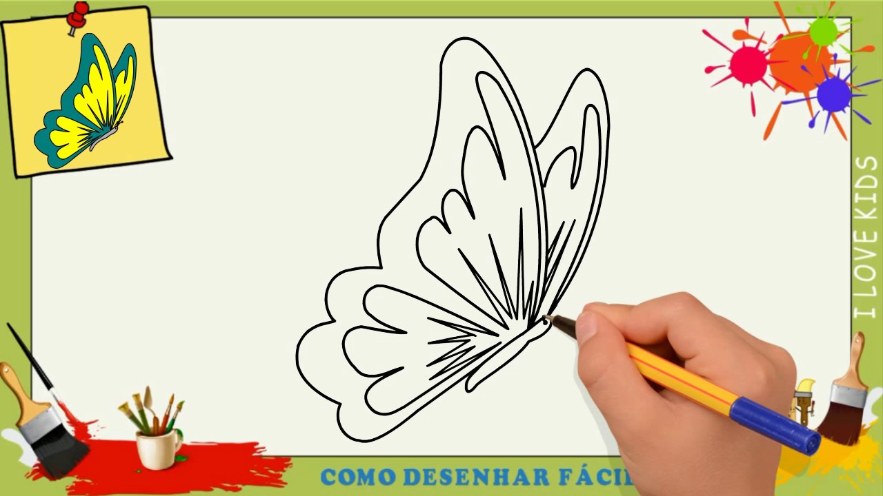 Como Desenhar Uma Borboleta Passo A Passo Facil Para Criancas