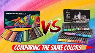 Prismacolor Premier vs Castle Art Colored Pencils | Comparing the same colors screenshot 3