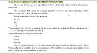 Unary, Binary and Ternary Operators in C++