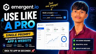 USE LIKE A PRO = emergent.io 😱 || ONE PROMPT = WEBSITE ✅ || AI VIDEO || #ai #review #tutorial 