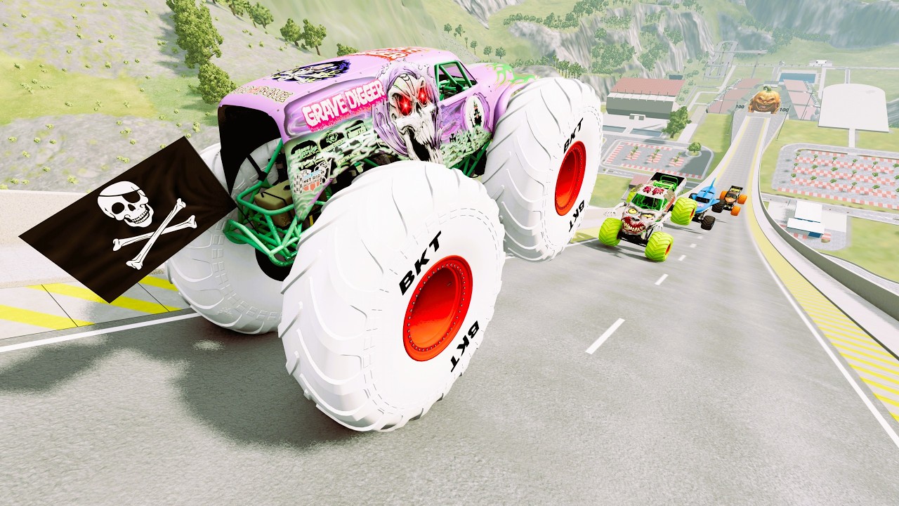 Epic High Speed monster trucks jumps  crashes #05 | BeamNG Drive