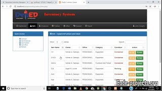 Equipment Inventory Management System in PHP with Source Code| Source Code & Projects