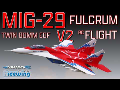 Freewing MiG-29 Fulcrum Red Star Twin 80mm EDF Jet V2 w/ Thrust Vectoring Flight | Motion RC