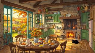 1950s calm autumn morning with soft vintage jazz oldies playing in another room | relax & sleep screenshot 1