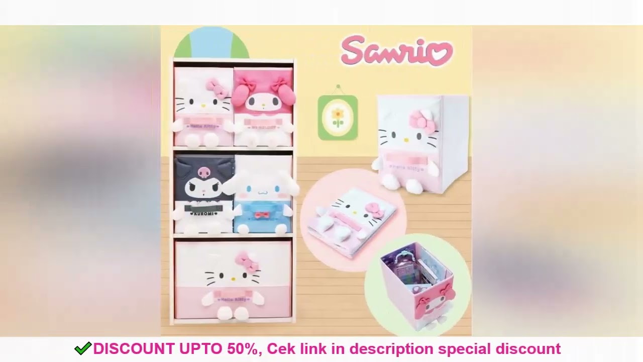 Sanrio Hellokitty Cinnamoroll My Melody Kuromi Peripheral Storage Box Trendy Kawaii Fabric Organizin