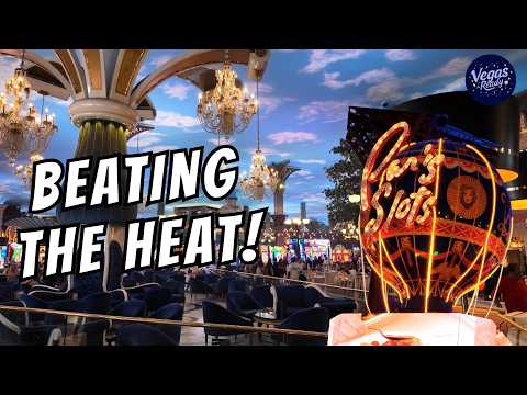 Walking Tour Las Vegas Paris Hotel & Casino Hot Summer July Day In 2026