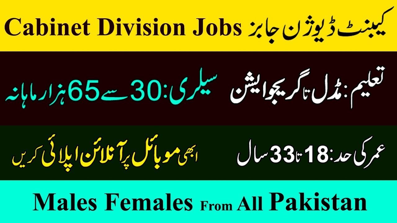 New Advertisement Cabinet Division Jobs • njpgovpk Apply Online Now • Government Jobs In Pakistan •