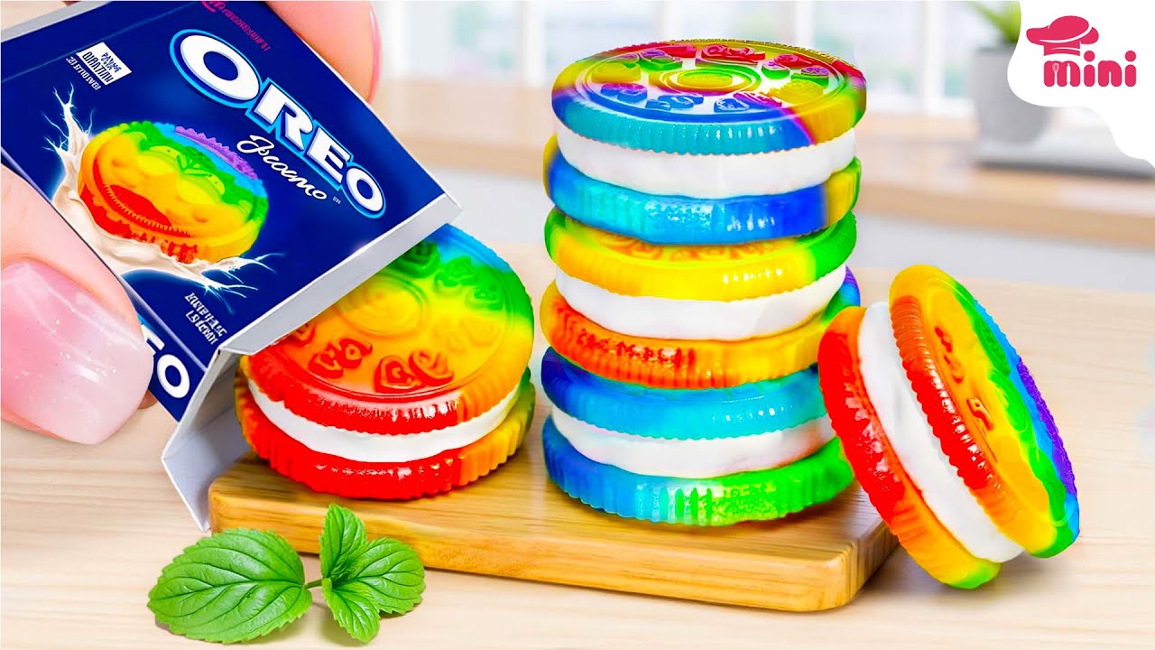 🌈 How To Make Oreo Drip Cake With Rainbow Candy | Mini Bakery