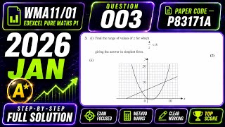 WMA11/01 | P1 Jan 2026 | Q3 Explained Step-by-Step | P83171A | Edexcel Pure Math | IAL Maths