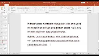 Soal PG Kompleks opsi Benar, Salah
