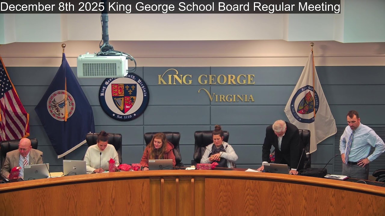 December 8th 2025 King George School Board Regular Meeting