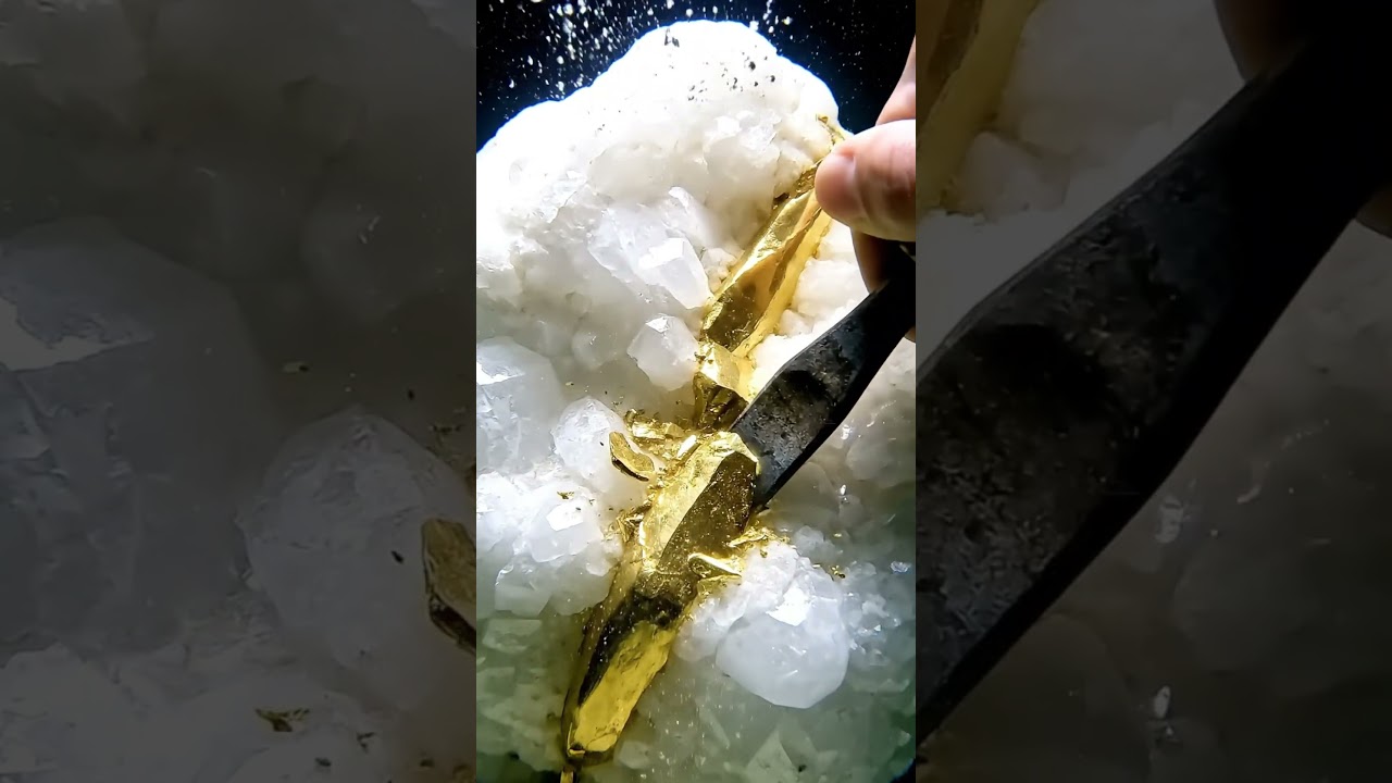 Real Gold Hidden in Quartz?! Watch Closely 👀