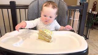Happy Birthday Mazie, First Bite Of Cake.