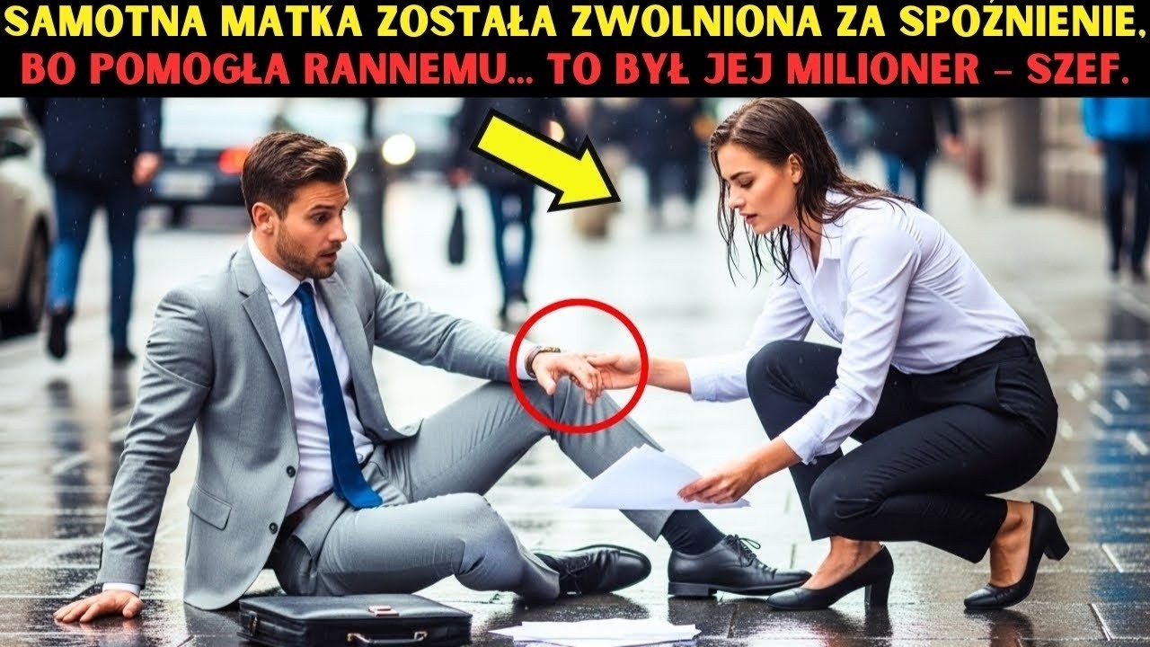 Samotna matka została zwolniona za spóźnienie po tym, jak pomogła rannemu… to był jej szef, milioner