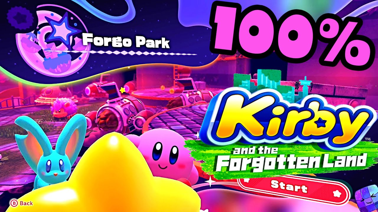 Forgo Park 🌺 Kirby and the Forgotten Land 🌺 100% Walkthrough All Leon's Souls