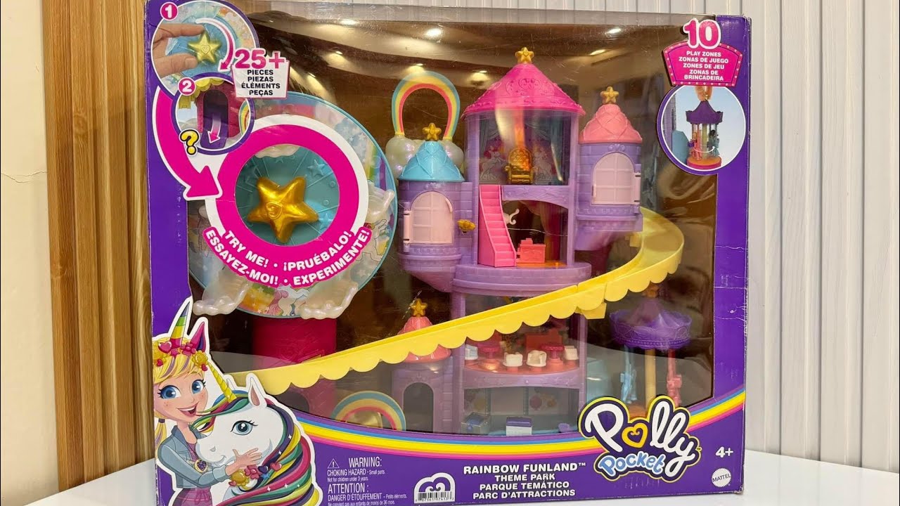 Polly Pocket Rainbow Funland Theme Park Big Sized Playset.