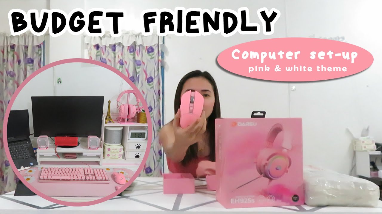 BUDGET Friendly! Computer Set-up (PINK & White) + Shopee Finds