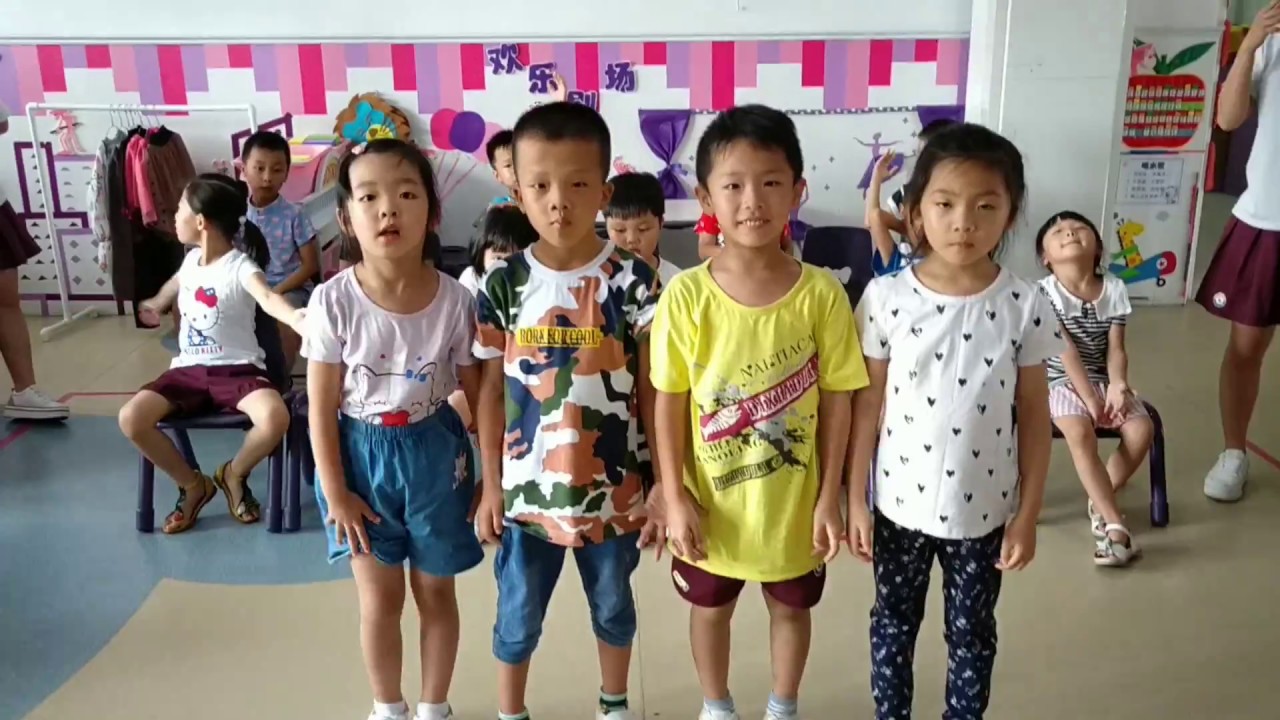 Warm up activity. Chinese kindergarten.