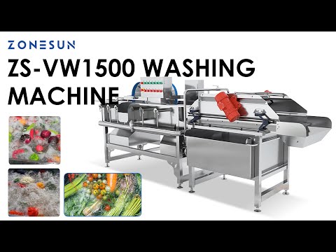 ZONESUN ZS-VW1500 Vegetable Washing Machine Fruit Cleaner, видео 1