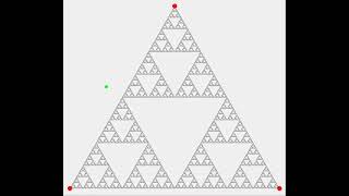 Fractal Generating Random Walk: Increasing the divisor from 1 to 4 in 3,600 steps