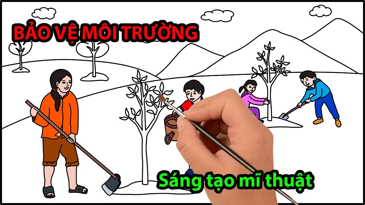 Tổng hợp 351+ vẽ tranh trồng cây bảo vệ môi trường siêu đỉnh ...