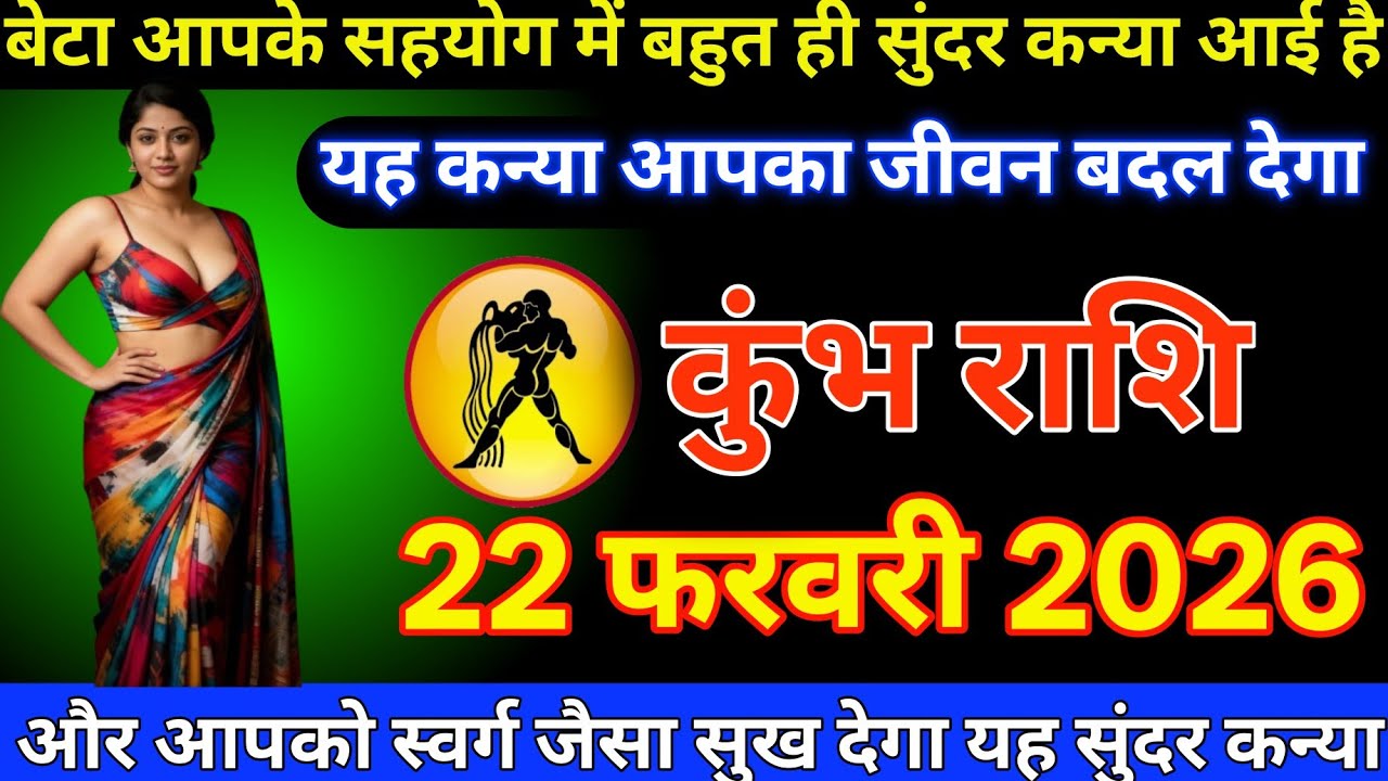 #कुंभ राशि दिनांक 22 फरवरी 2026 बेटा आपके सहयोग में बहुत ही सुंदर कन्या आई है आपका जीवन बदल देगी#