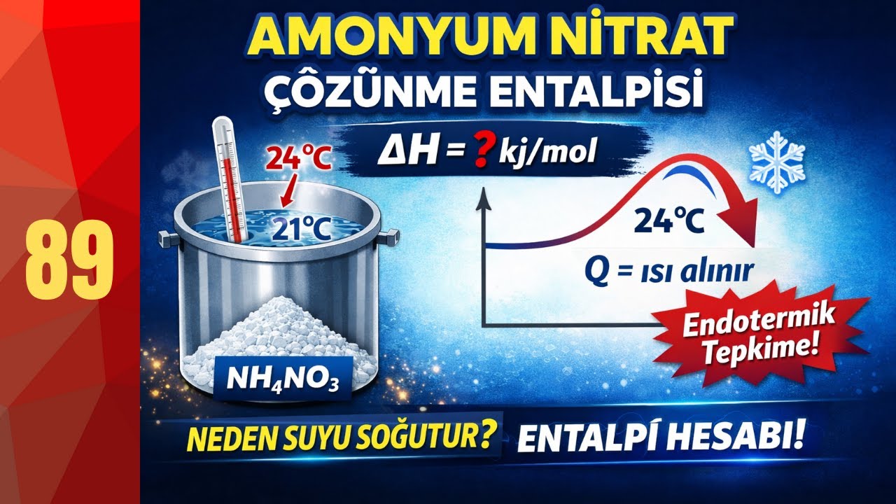 89-NH₄NO₃ Suda Çözünürken Neden Soğutur? | Entalpi Hesabı | GENEL KİMYA | AP KİMYA | IB KİMYA |AYT