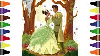 Disney Princess and the Frog Coloring Pages Princess Tiana Prince Naveen#art #cartoon #painting