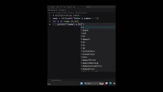 multiplication table in python #shorts #python