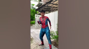 What happens when Spiderman uses a nerf gun to music? 🔫🎼 #spiderman #funny