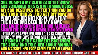My MIL Threw My Clothes Outside in January — She Did Not Know I Had Sold the Estate on Thursday