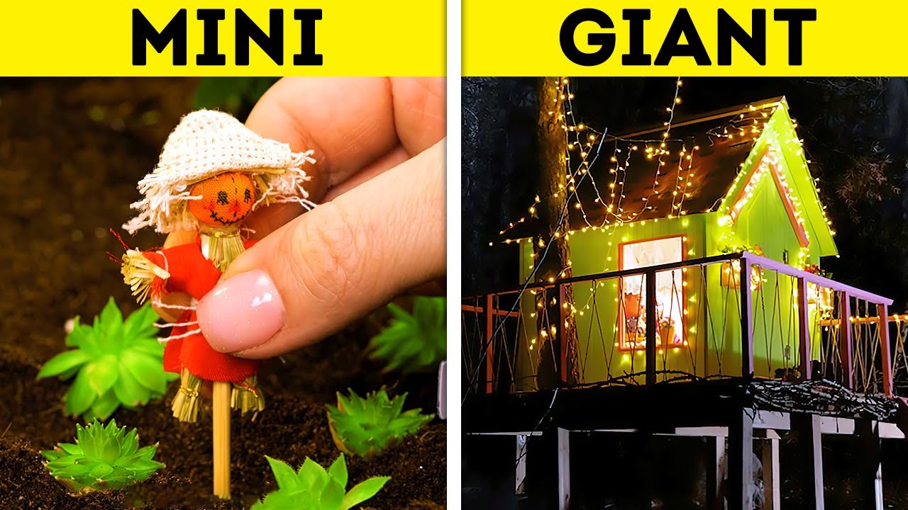 MINI VS. GIANT || Cool DIY House Crafts From Wood, Polymer Clay And Resin