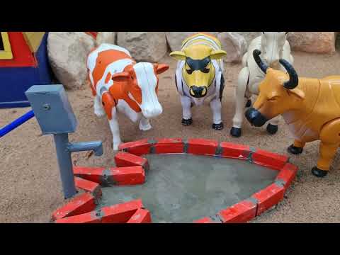 DIY MINI HAND PUMP WITH WATERTANK FOR COWS DIY MINI CEMENT MIXER MACHINE SCINCE PROJECT@toystory7209