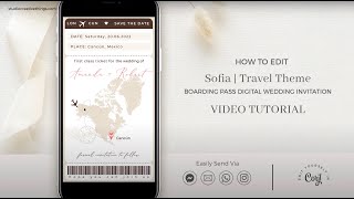 Sofia | Boarding Pass Save the Date Evite - Tutorial