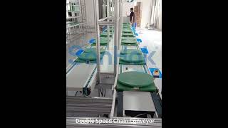 Double Speed Chain Conveyor | Circular Loop Pallet Conveyor System for Assembly Production Line