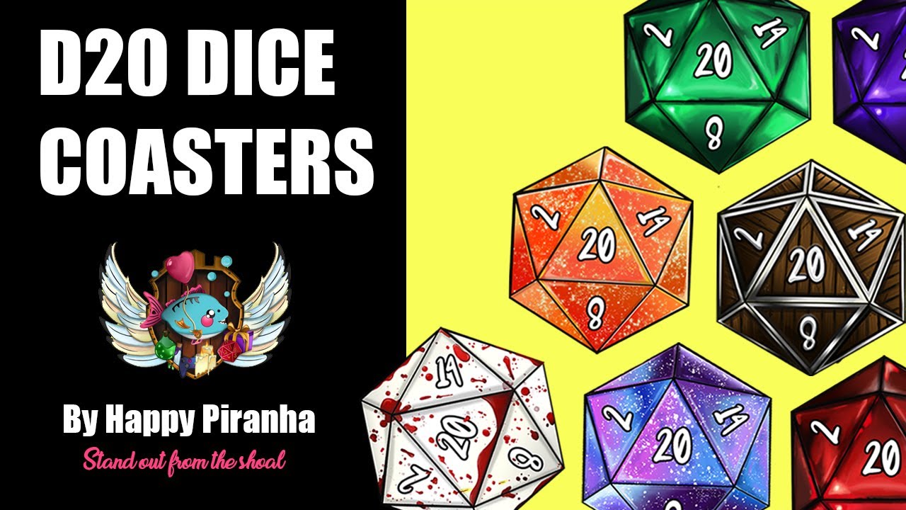 D20 Dice Coasters by Happy Piranha | Roll for tabletop protection!