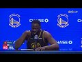 Draymond gets to the podium: "Ooh six turnovers, Jesus Draymond."