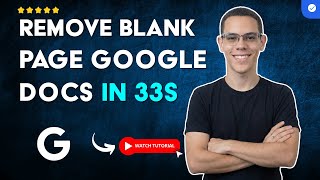 How to DELETE a BLANK PAGE in GOOGLE DOCS in 33 S