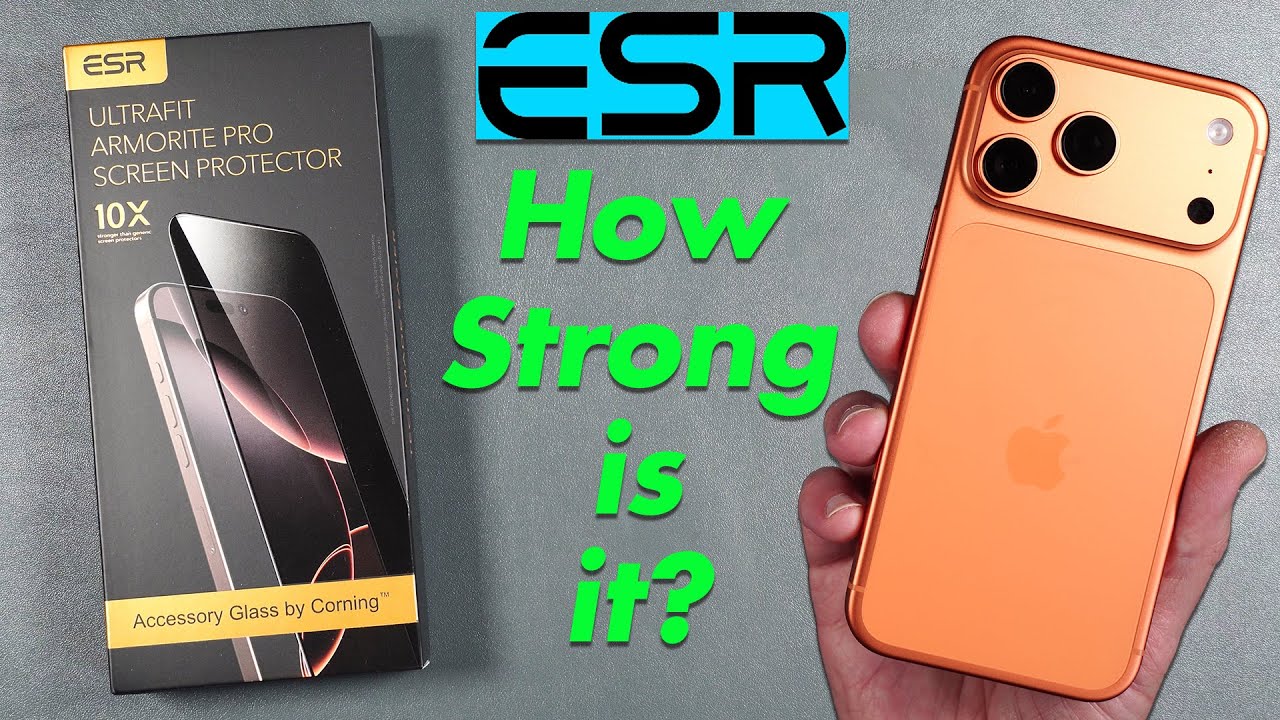 Защитное стекло Armorite Pro для iPhone 17 Pro Max ESR — протестировано на устойчивость к падения...