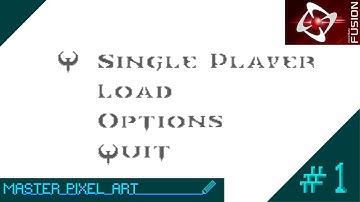 Pixel Art: QUAKE MAIN MENU Timelapse #1