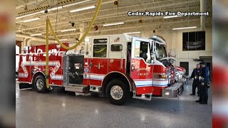 Cedar Rapids Fire Department celebrating new engine