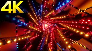 4K Trippy Triangle Light Moving Screensaver || Abstract Blue &amp; Red Color Cyberpunk Background video