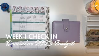 Week 1 Check In | December 2023 Budget | Inconsistent Income | College Student | 24 Year Old
