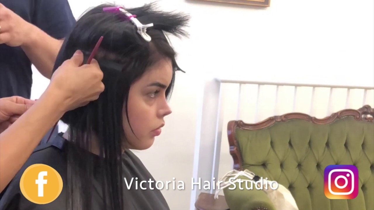 BEFORE & AFTER TAPE IN HAIR EXTENSION STYLING BOB HAIRCUT YouTube