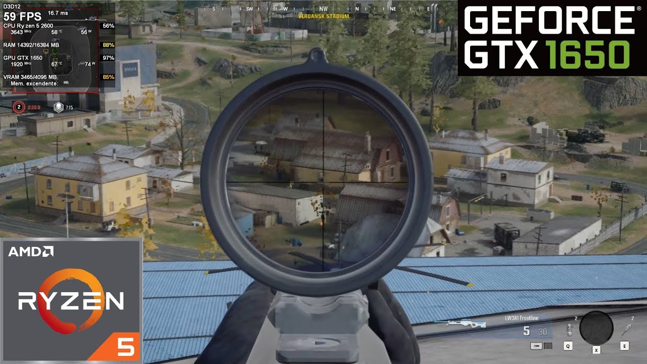 Call Of Duty Warzone: Ryzen 5 2600 + GTX 1650