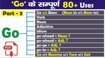 Special Uses of GO in English Grammar | All Uses of GO | Part - 3 | #uphaar_classes
