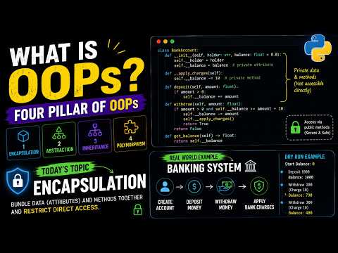Python OOPs Tutorial for Beginners | Encapsulation Explained with Real Banking System Example 💰