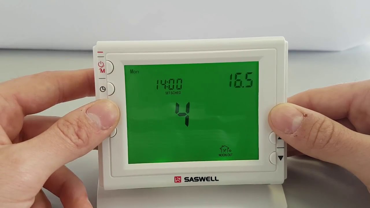 Thermostat Saswell SAS908XWHB-7-RF - YouTube