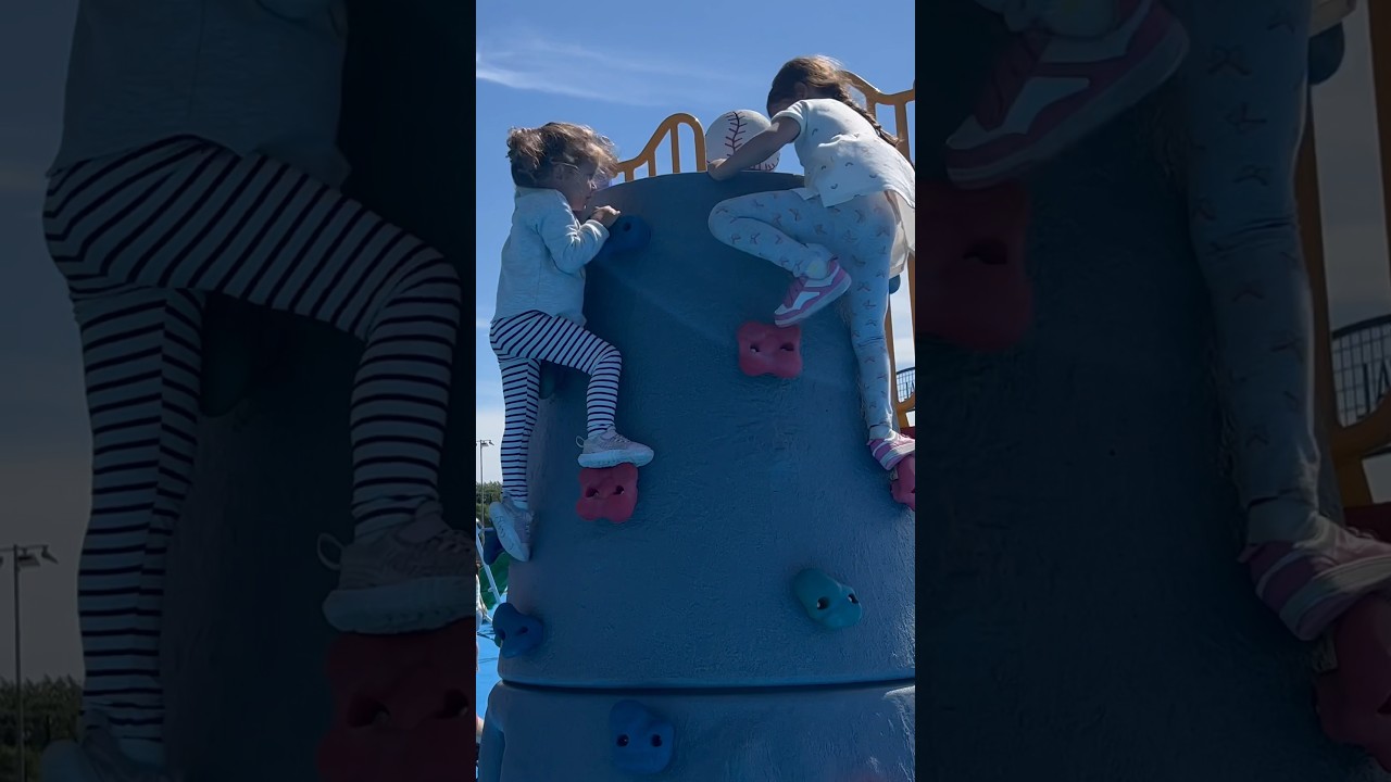 Sisters rock climbing 