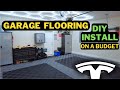 Garage Floor Tiles Review and Full Install | Vevor Tiles | Tesla Garage Setup | HUGE Upgrade!